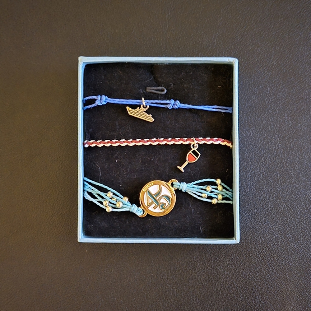 NEW EFFY Royal Caribbean Collectibles Rope Charm Bracelets Set of 3
